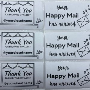 500 Personalized Custom Thermal Stickers Happy Mail Sellers Merch